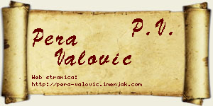 Pera Valović vizit kartica